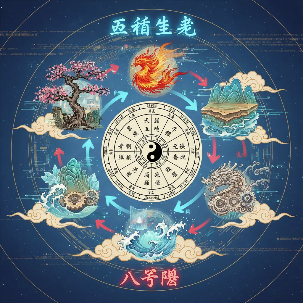 八字盤 - 五行生剋